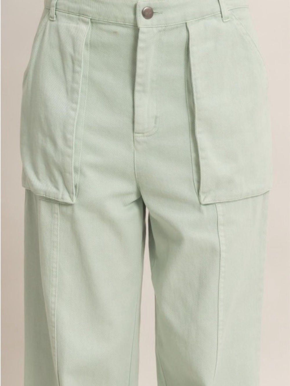 Wide-Leg Utility Pants in Mint Green size small - Picture 4 of 5